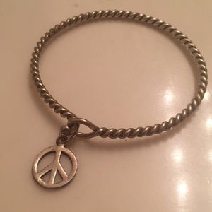Sterling Silver Peace Sign Bracelet